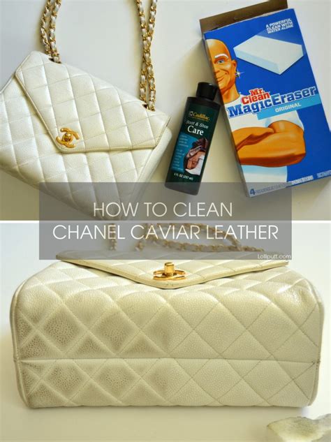 how to clean white caviar chanel bag|How to Remove Stains from Chanel Caviar Leather.